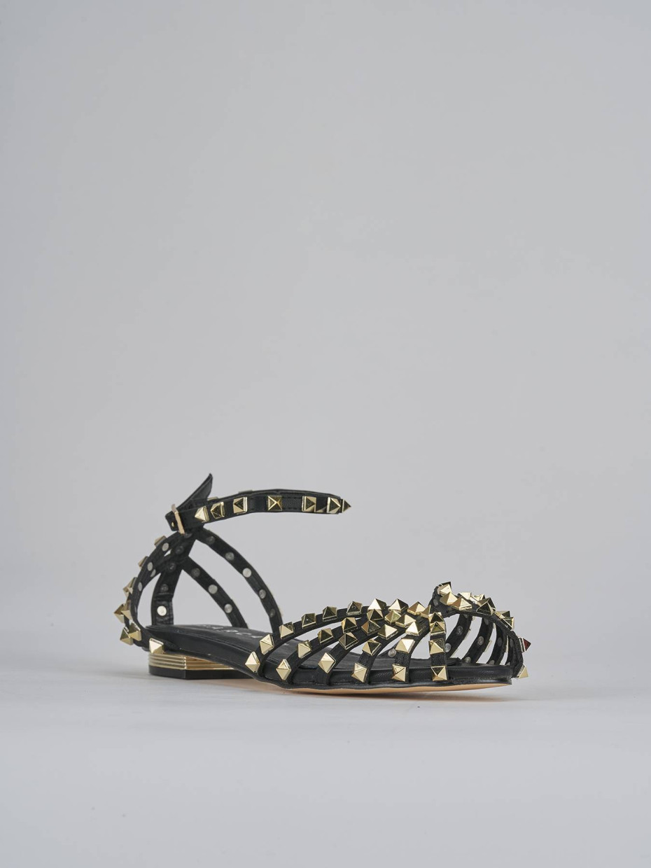 Sandali tacco 1cm pelle nero