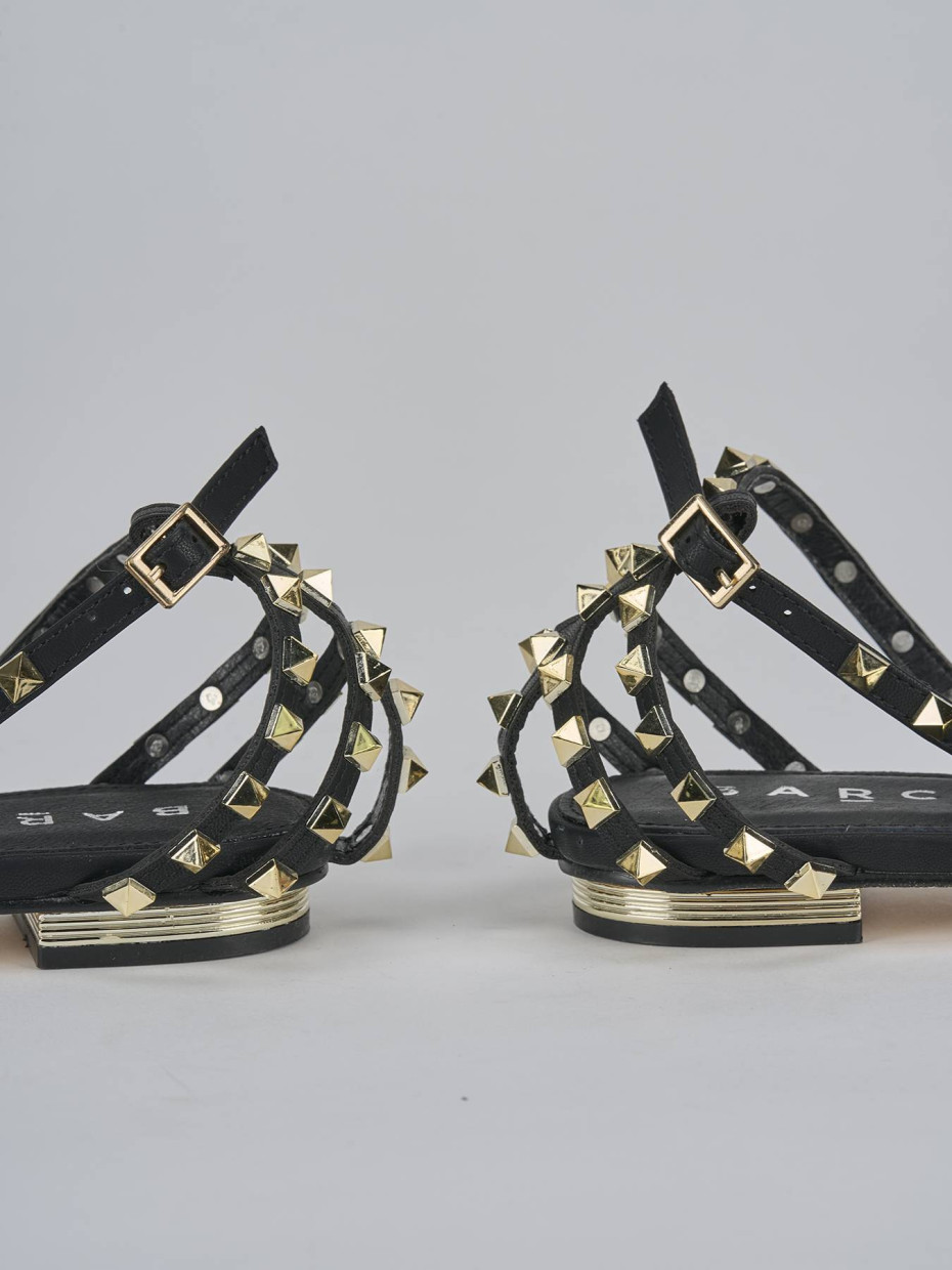 Sandali tacco 1cm pelle nero
