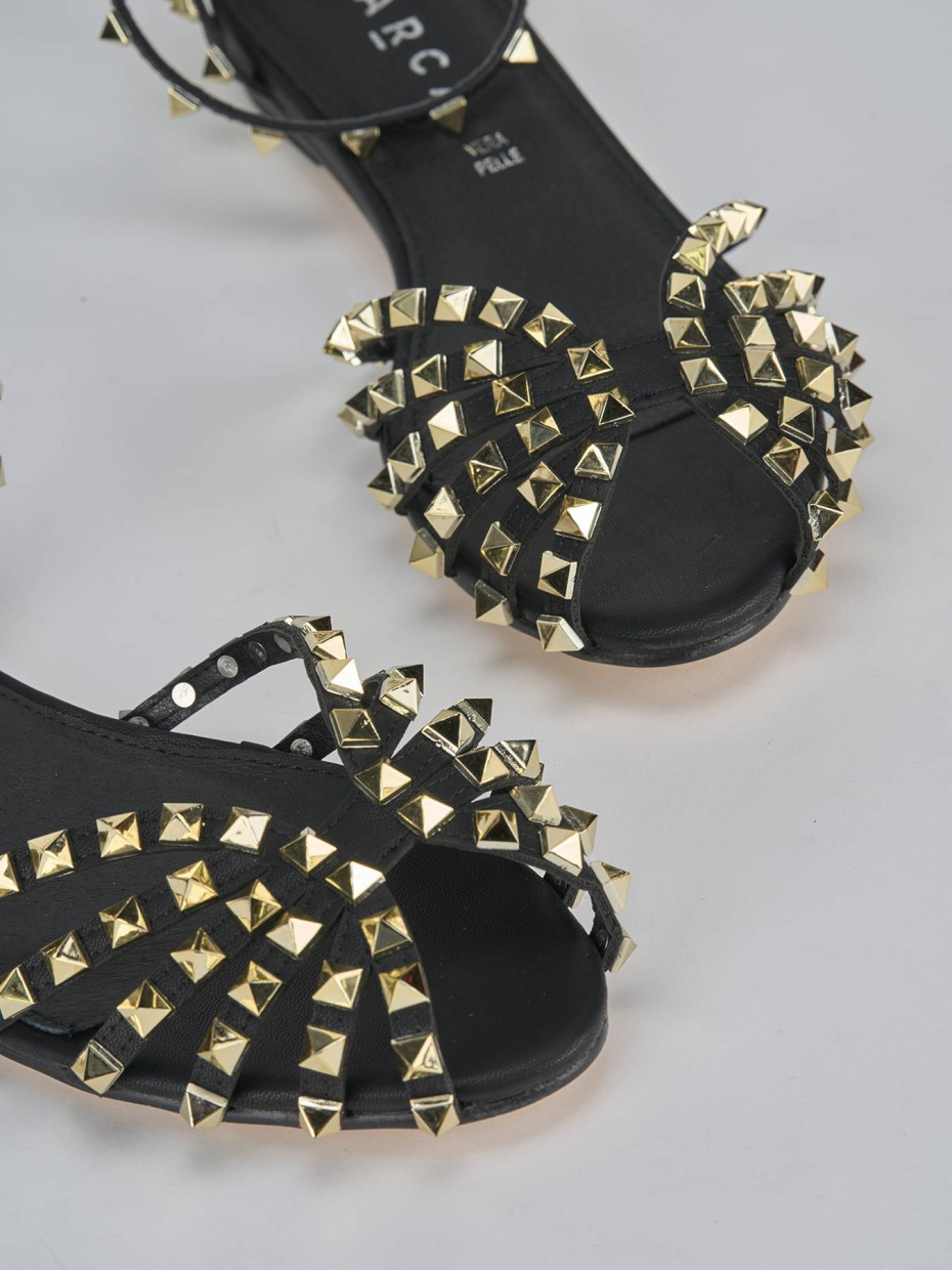 Sandali tacco 1cm pelle nero