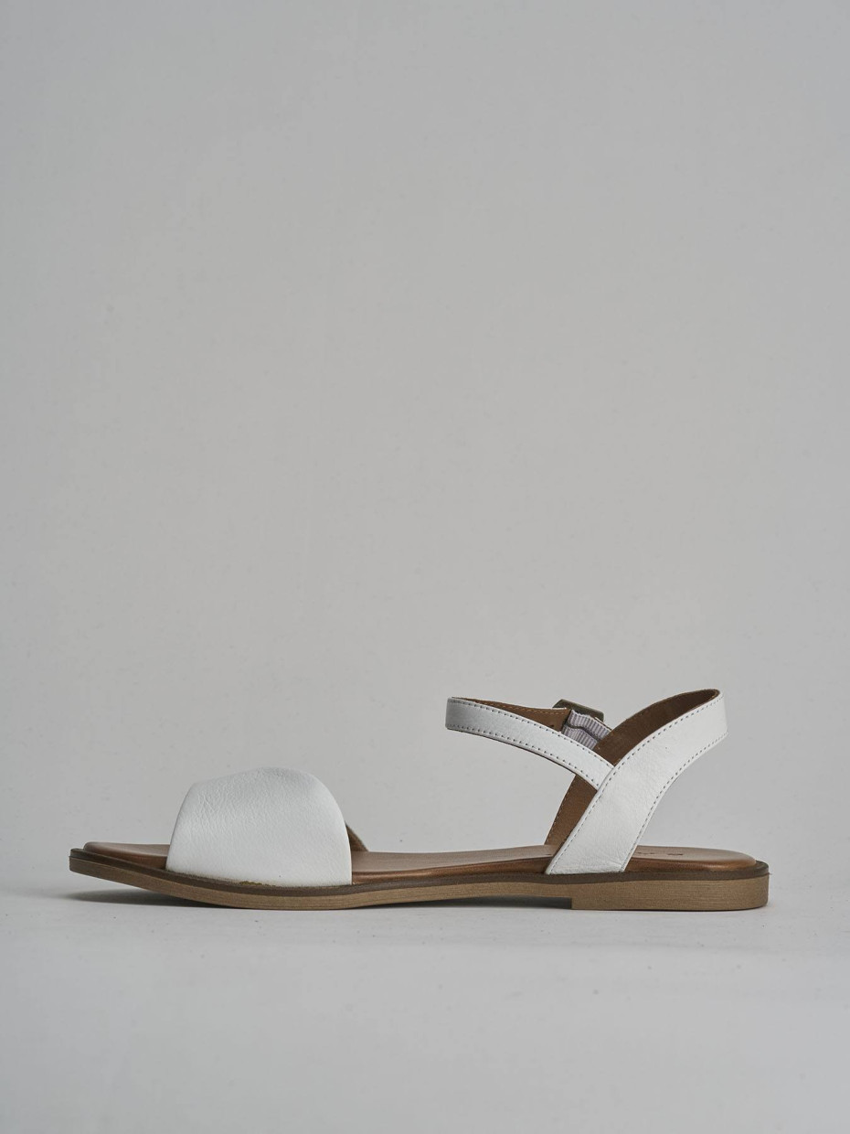 Sandali tacco 1cm pelle bianco