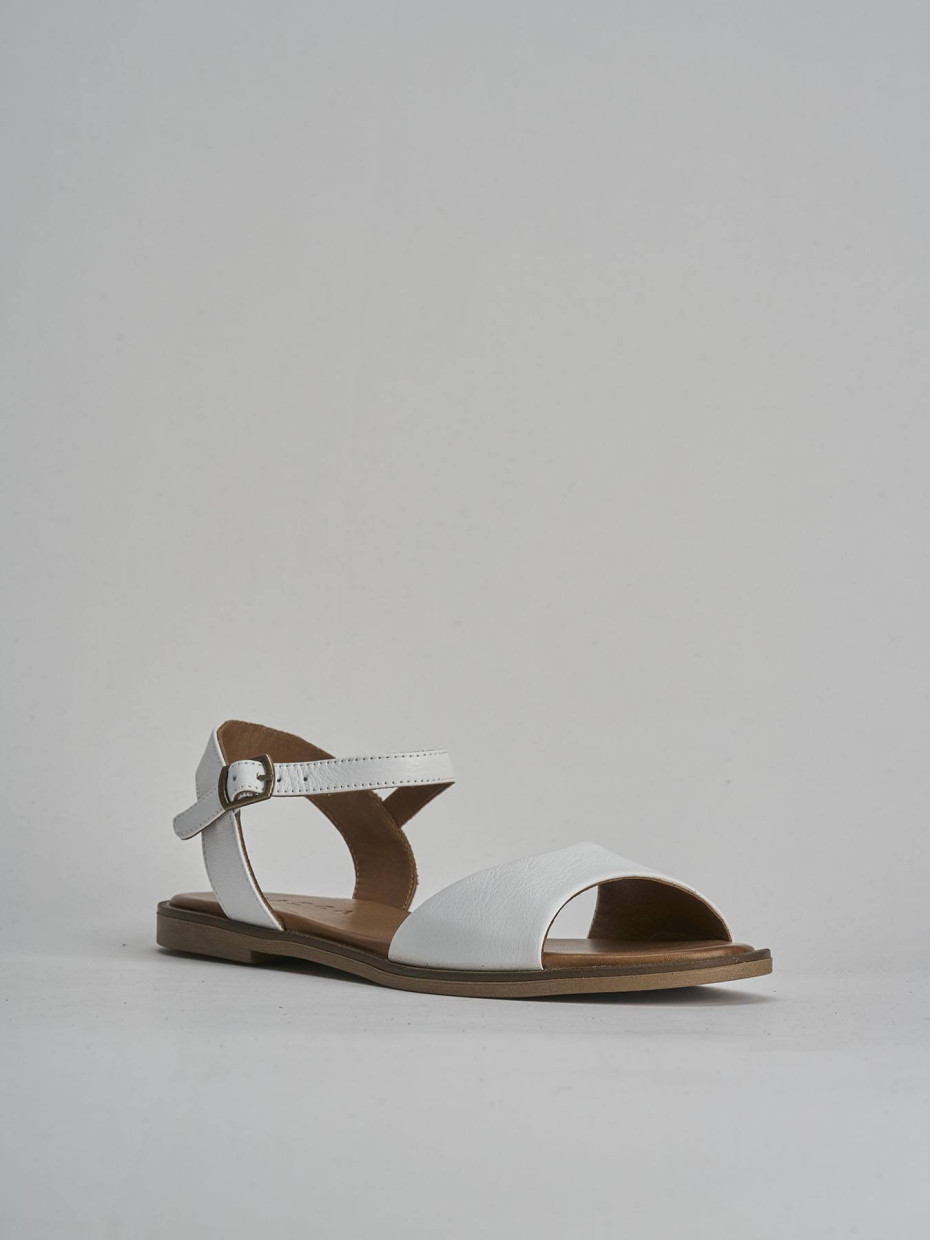 Sandali tacco 1cm pelle bianco