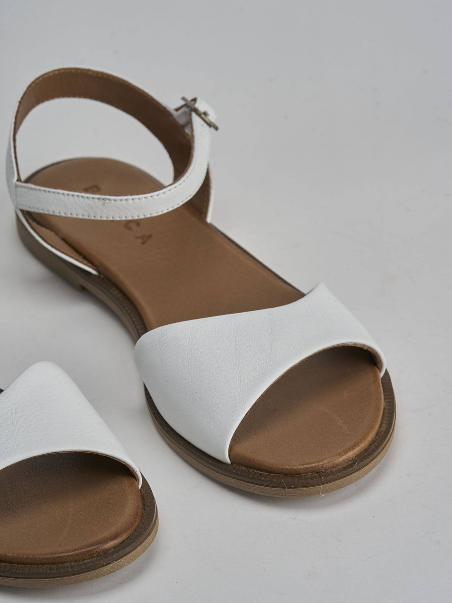 Sandali tacco 1cm pelle bianco