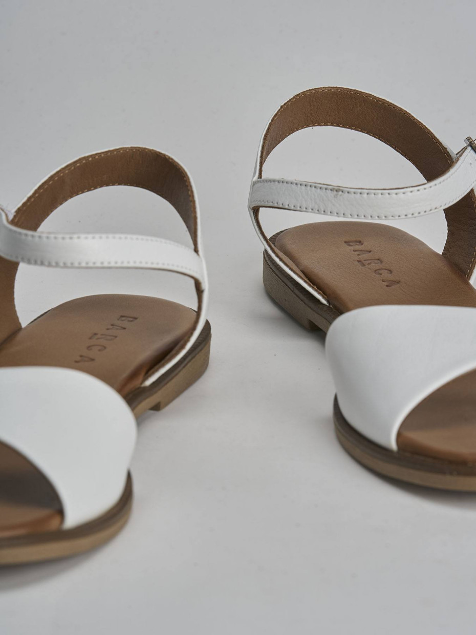Sandali tacco 1cm pelle bianco