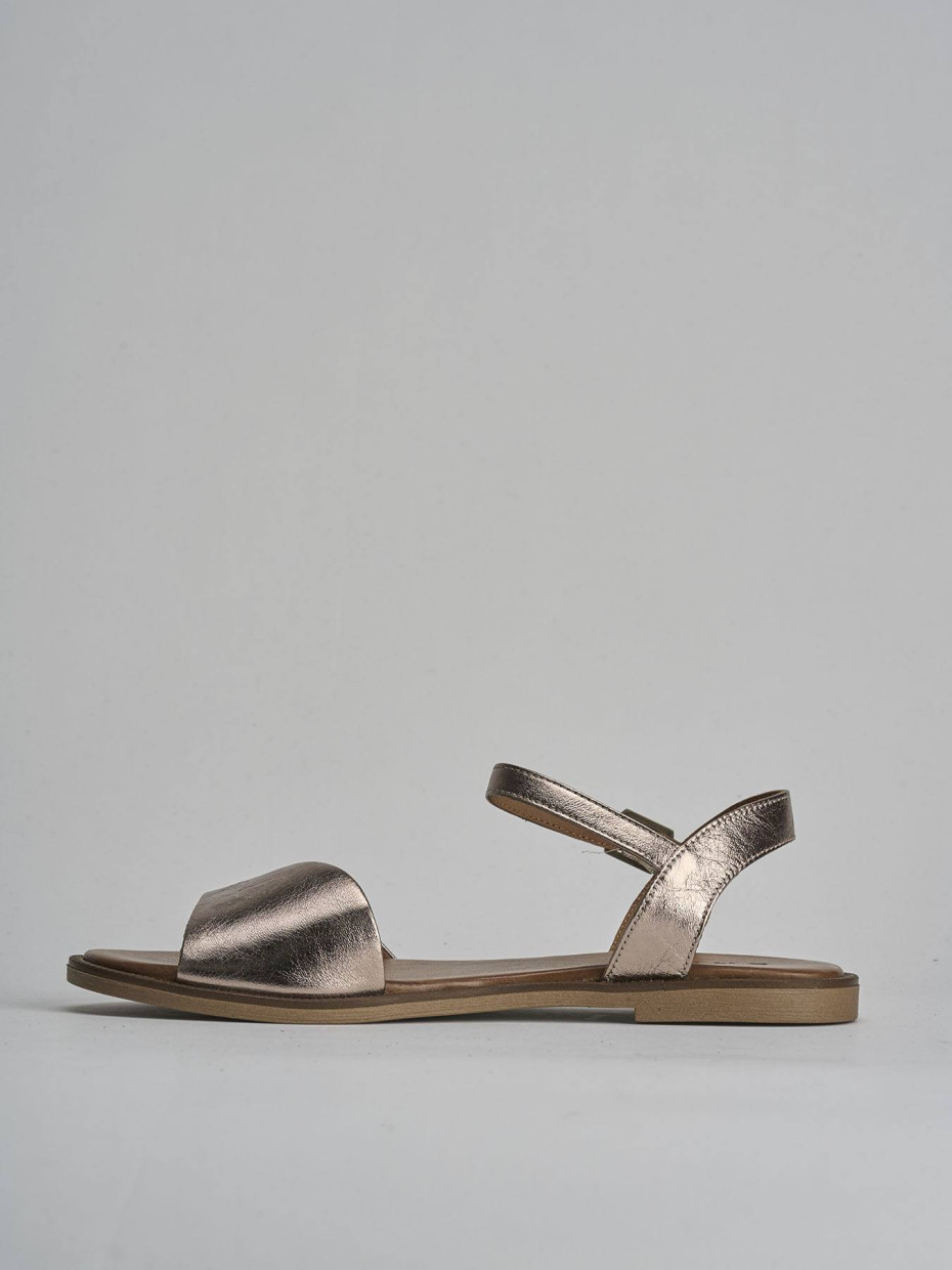 Sandali tacco 1cm pelle bronzo