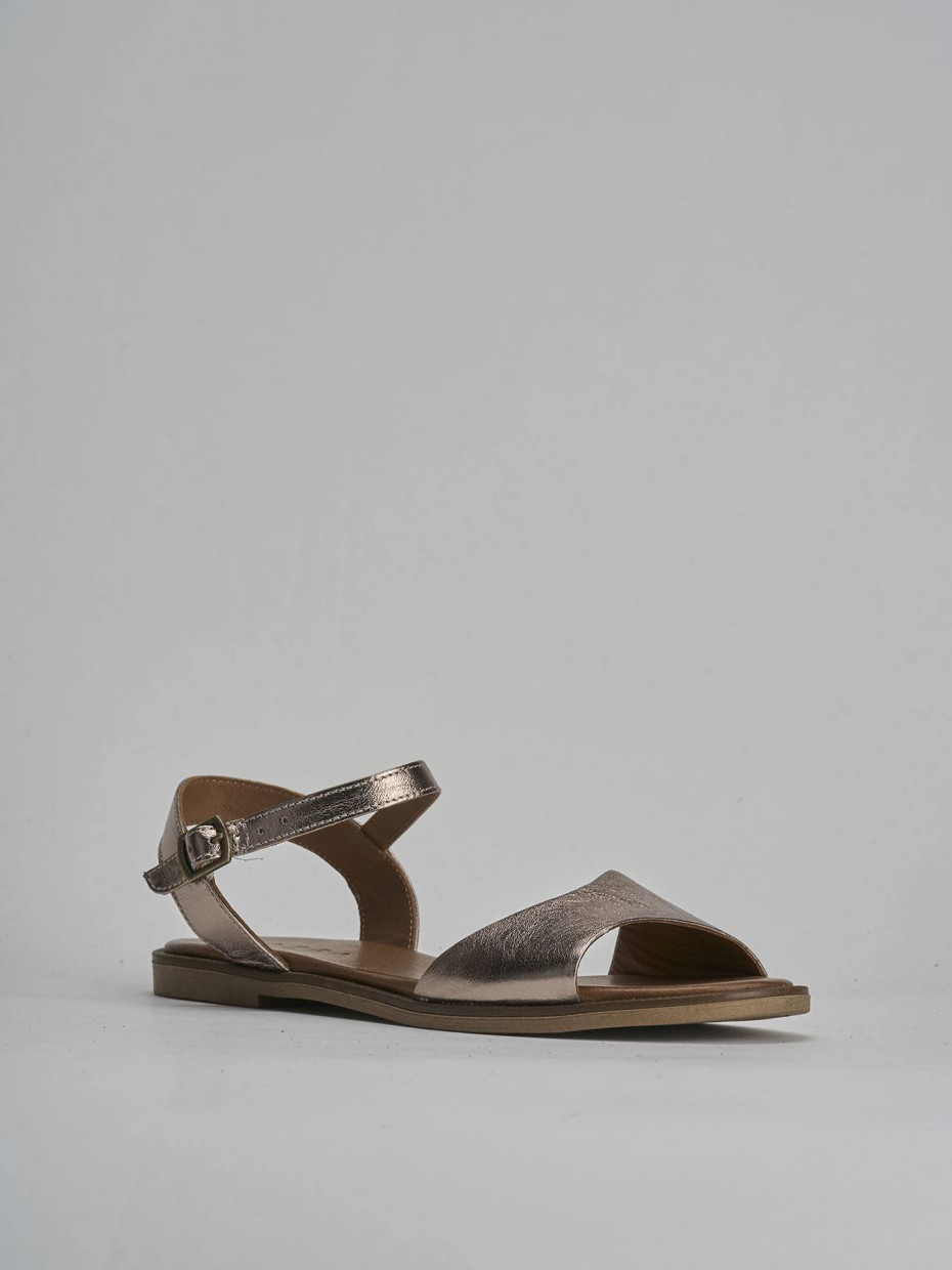Sandali tacco 1cm pelle bronzo