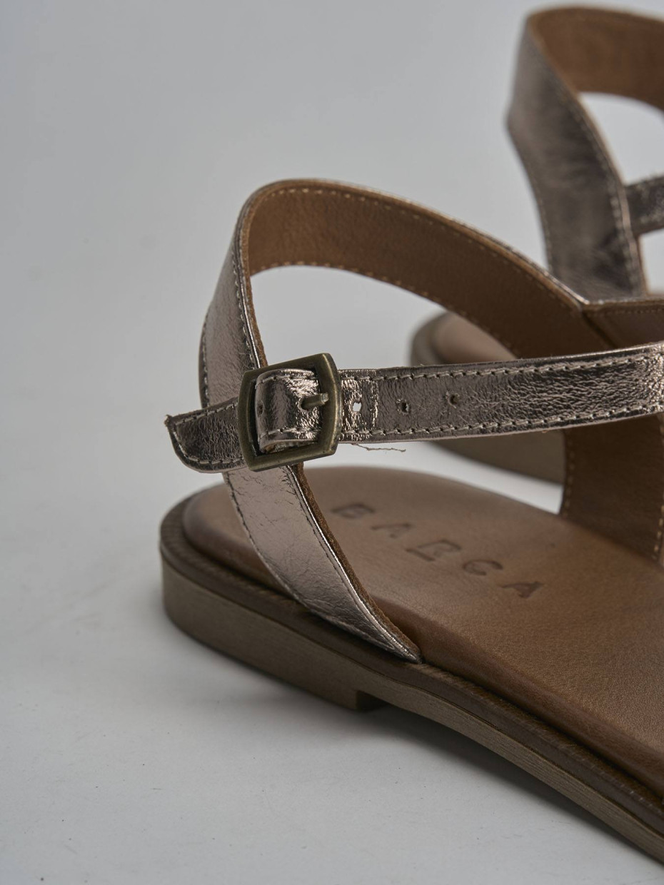 Sandali tacco 1cm pelle bronzo