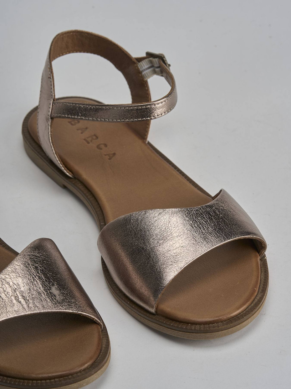 Sandali tacco 1cm pelle bronzo