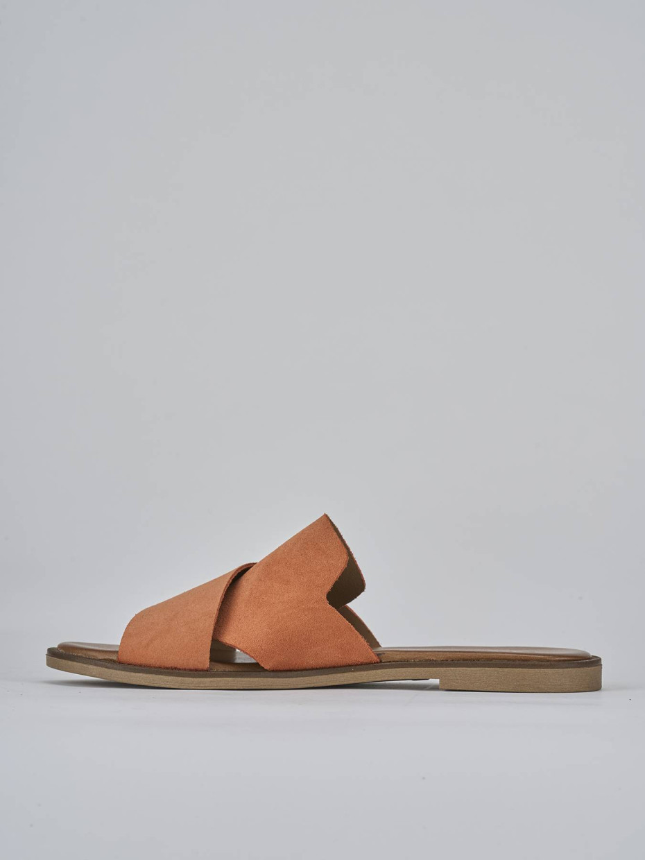 Ciabatte tacco 1cm camoscio arancio