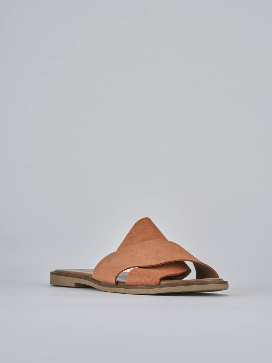 Ciabatte tacco 1cm camoscio arancio