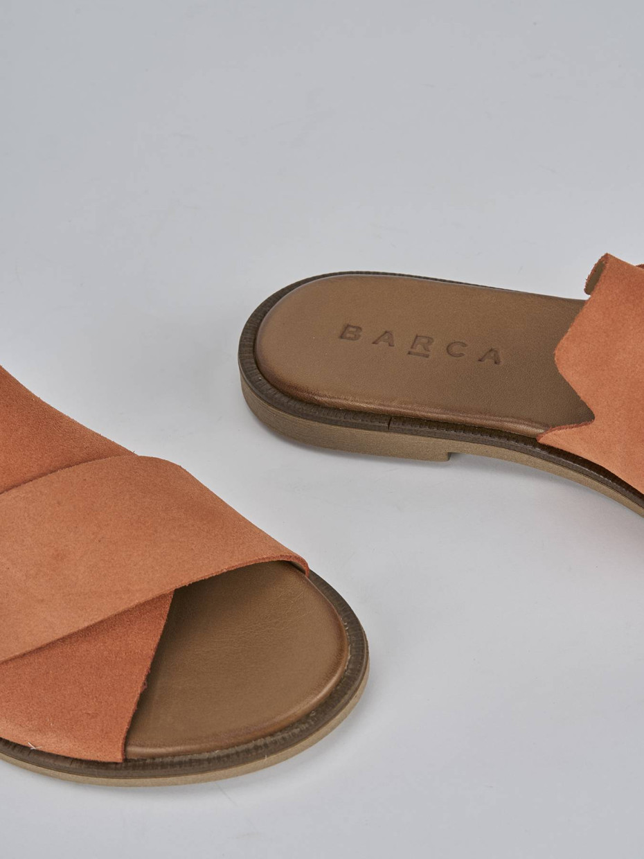 Ciabatte tacco 1cm camoscio arancio