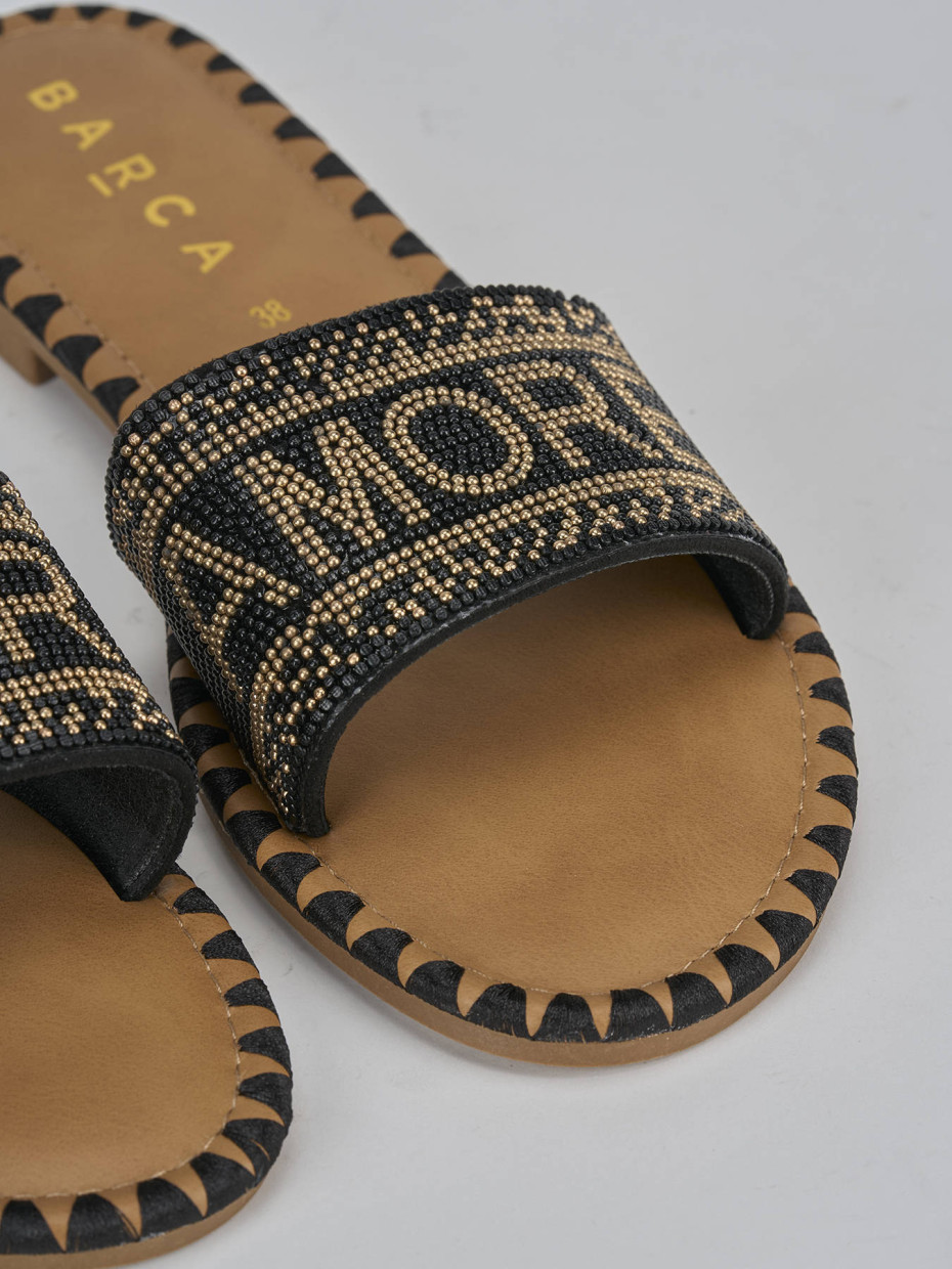 Ciabatte tacco 1cm pelle oro Barca Stores