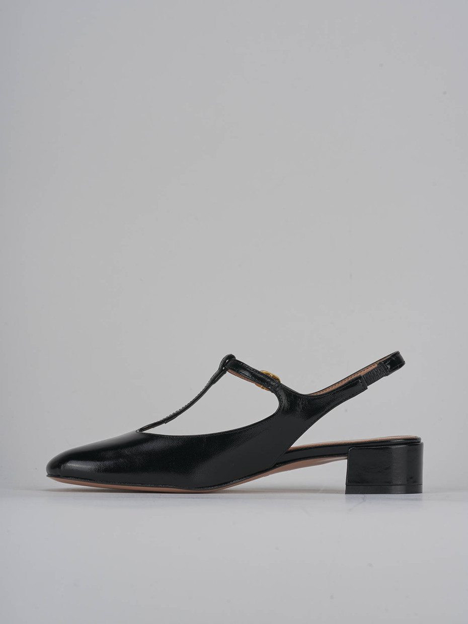 Décolleté e slingback tacco 3cm vernice nero