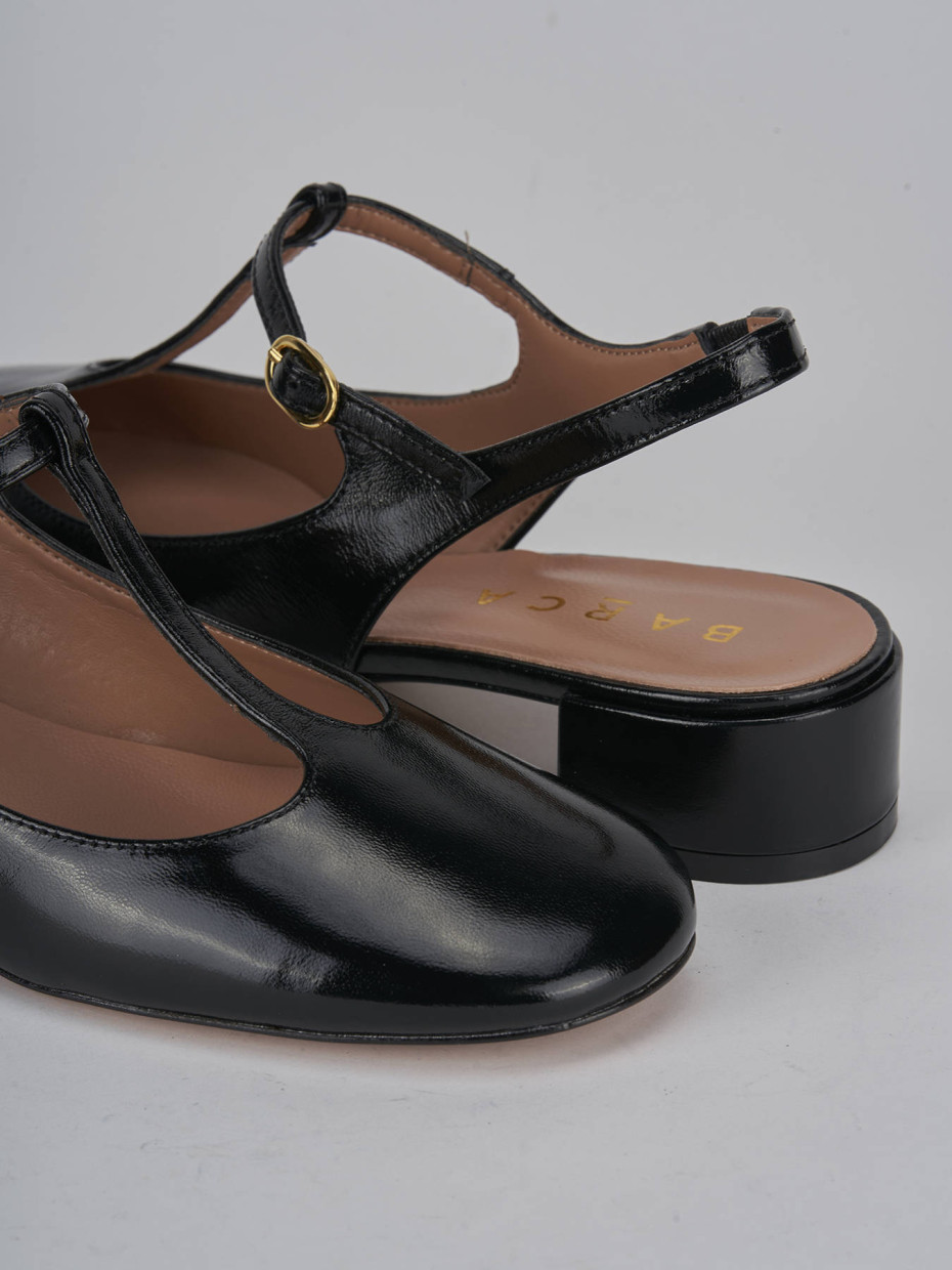 Décolleté e slingback tacco 3cm vernice nero