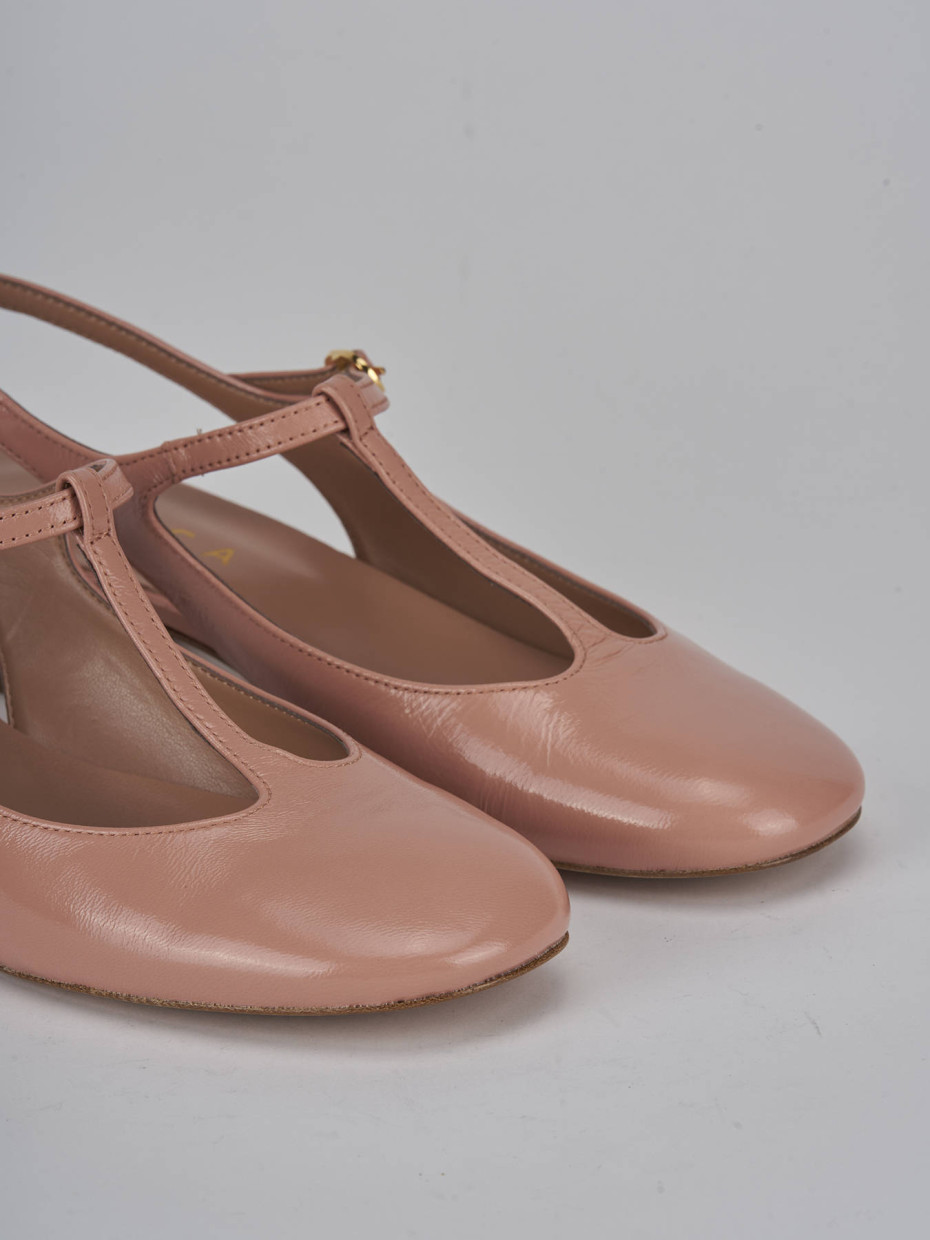 Décolleté e slingback tacco 3cm vernice rosa