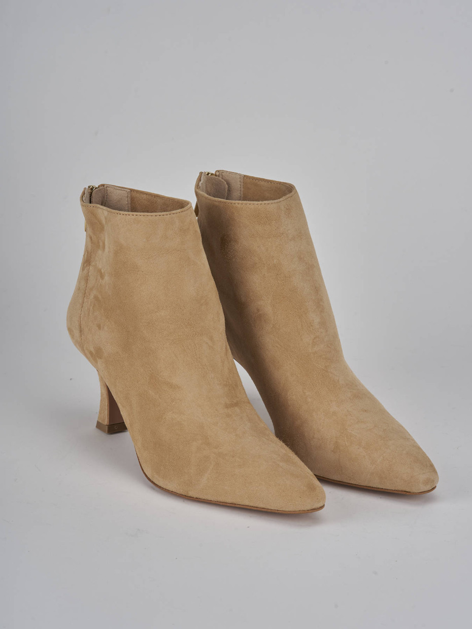 Stivaletti tacco 7cm camoscio beige Barca Stores