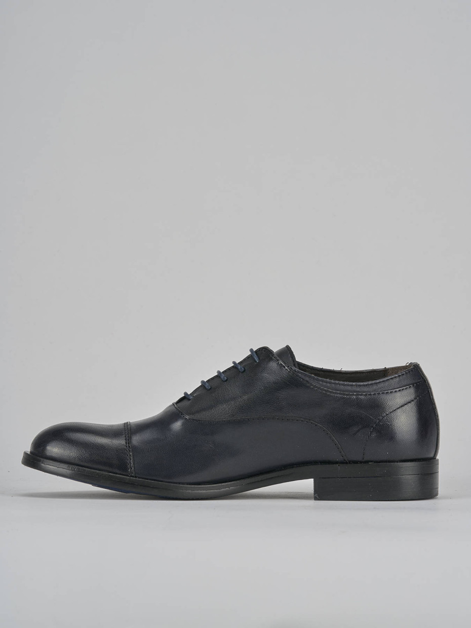 Stringate pelle blu