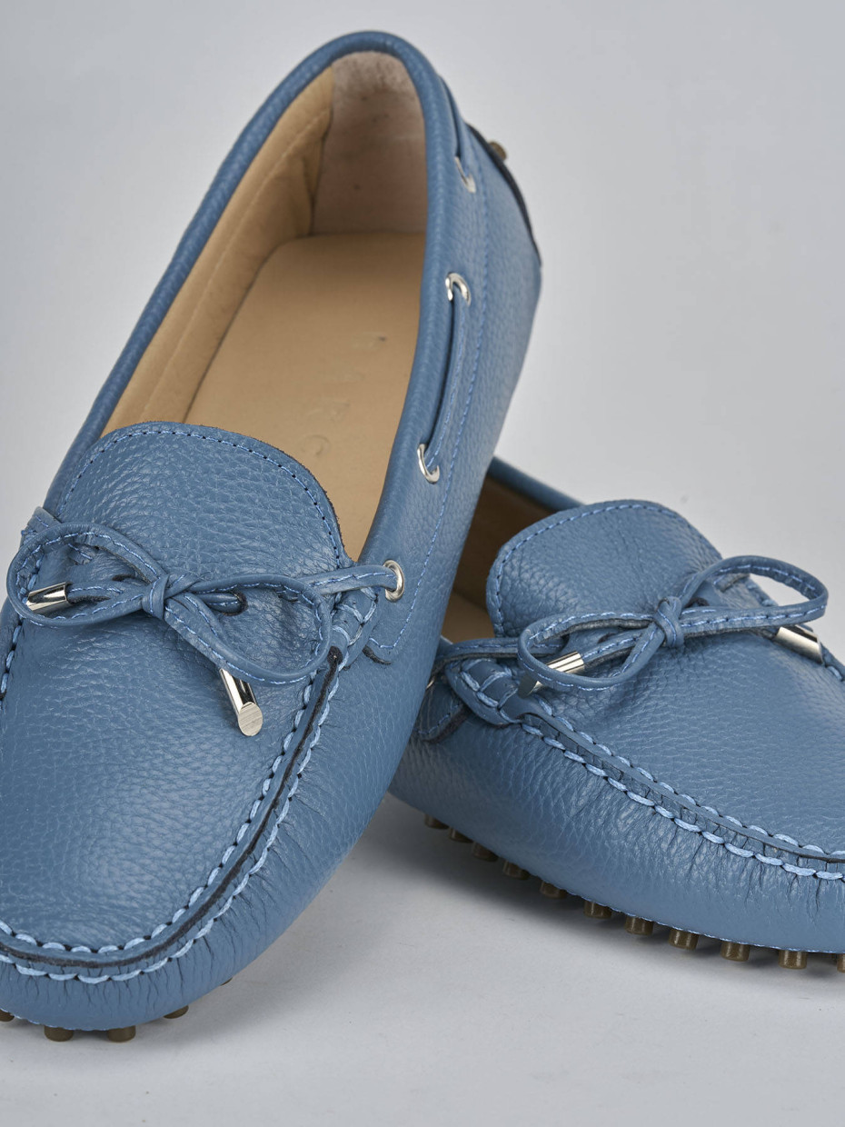 Mocassini tacco 1cm pelle jeans