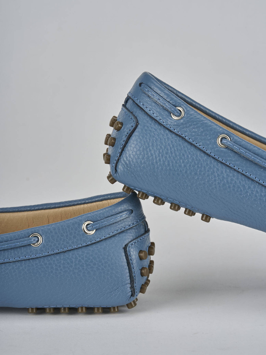 Mocassini tacco 1cm pelle jeans