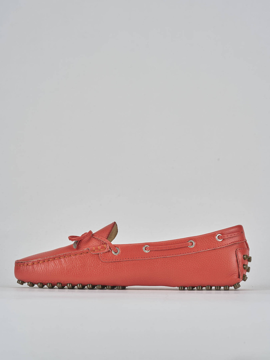 Mocassini tacco 1cm pelle rosso
