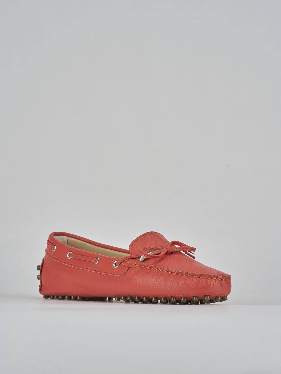 Mocassini tacco 1cm pelle rosso