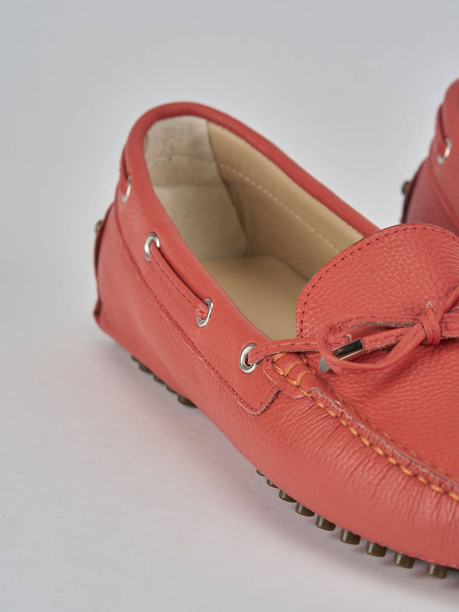 Mocassini tacco 1cm pelle rosso