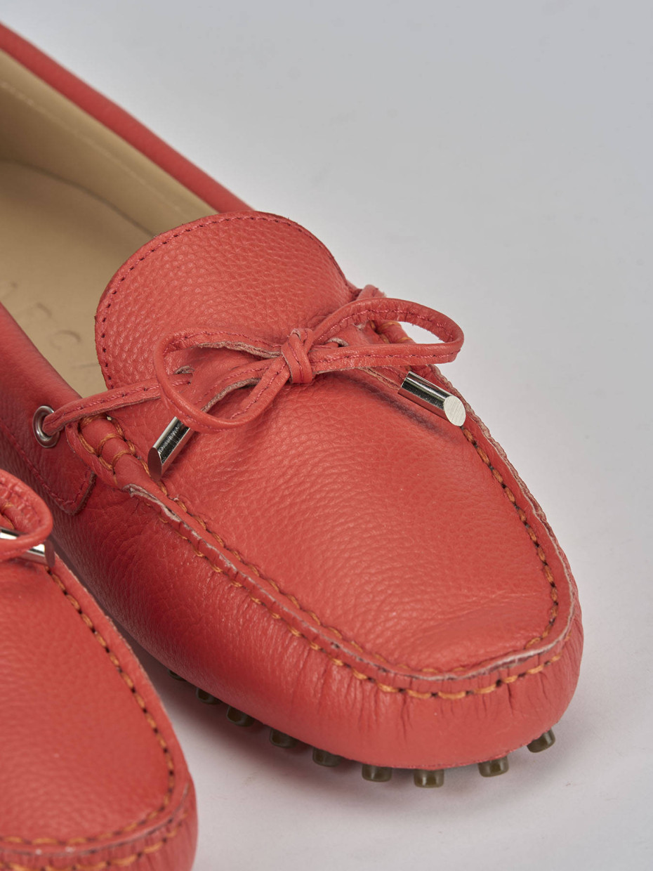 Mocassini tacco 1cm pelle rosso