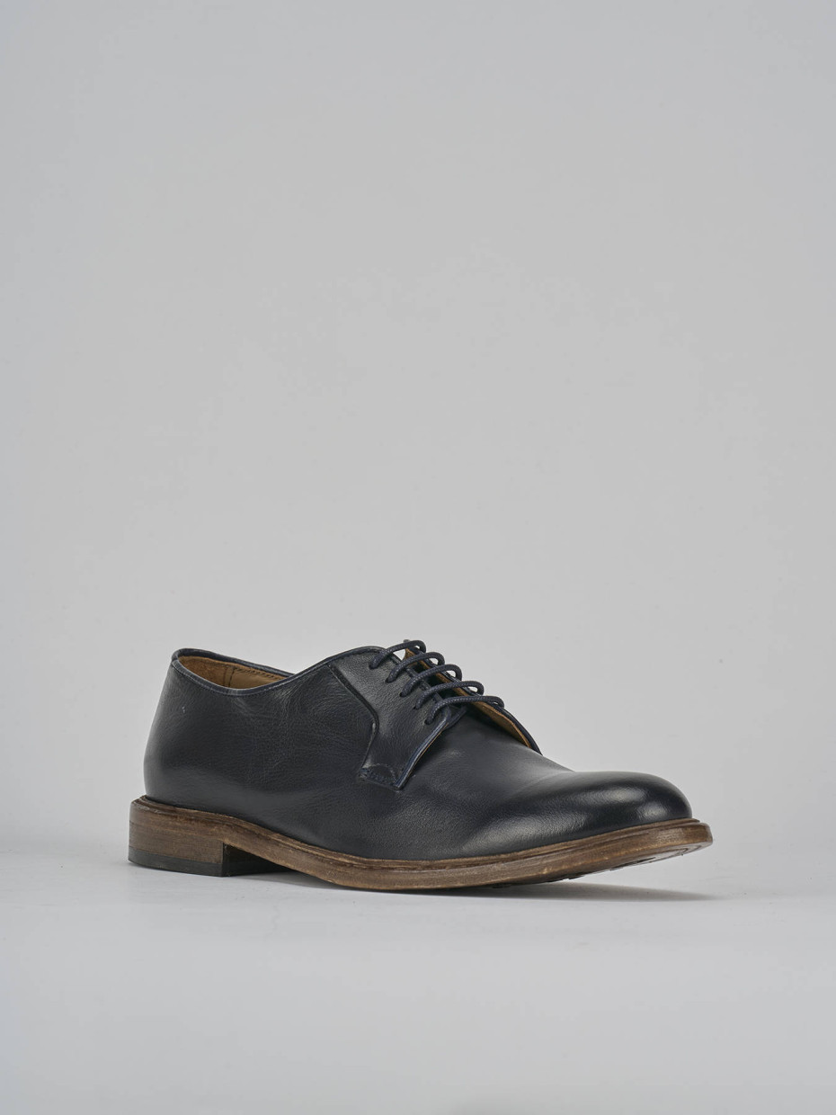 Stringate pelle blu