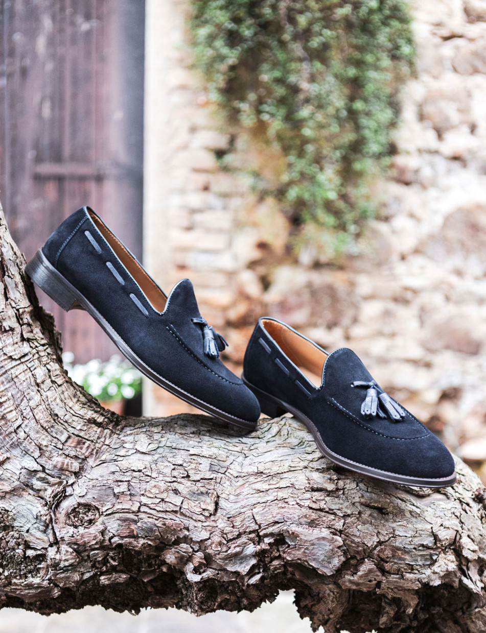 Mocassini camoscio blu Barca Stores