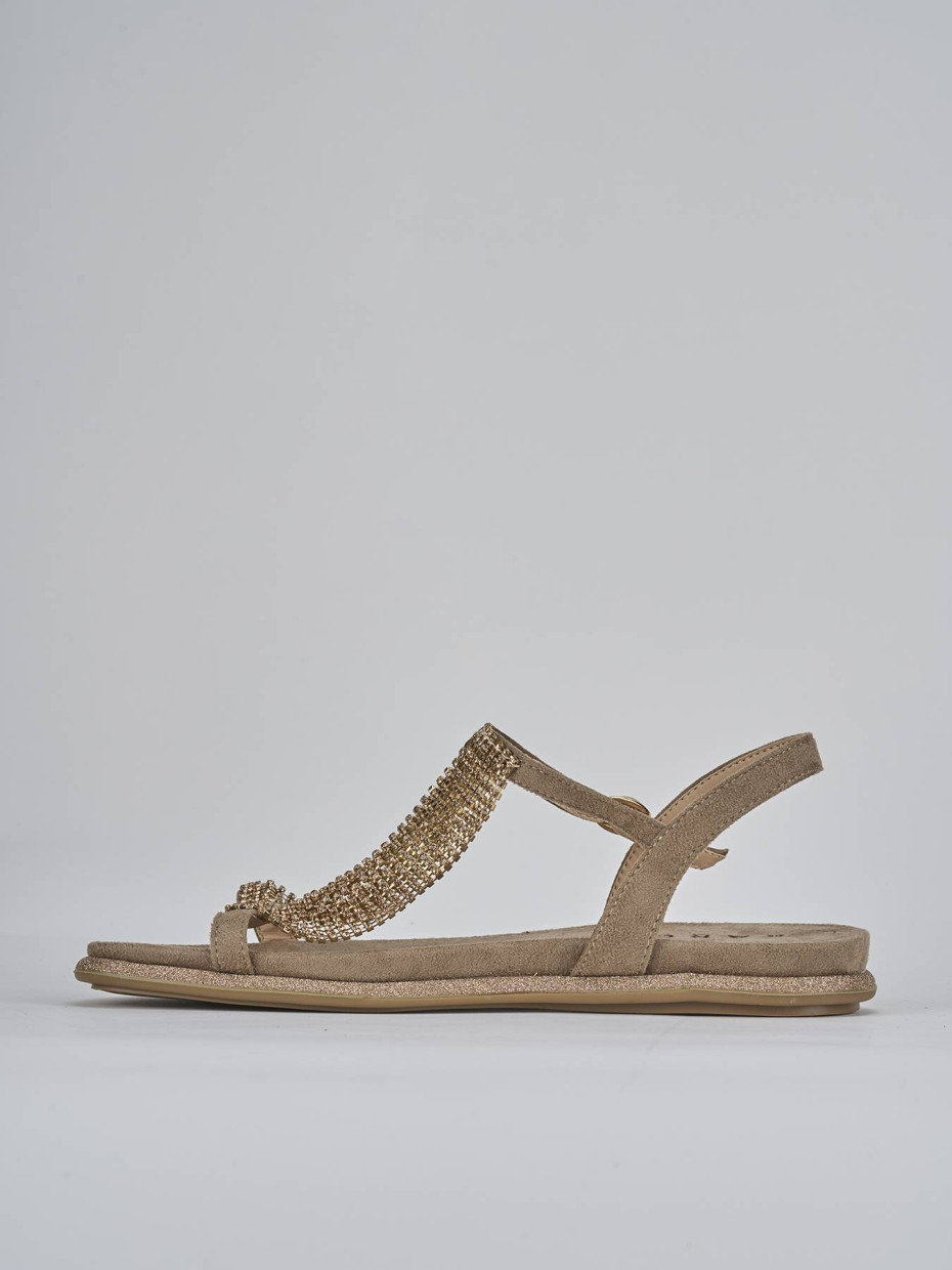 Sandali tacco 1cm pelle beige