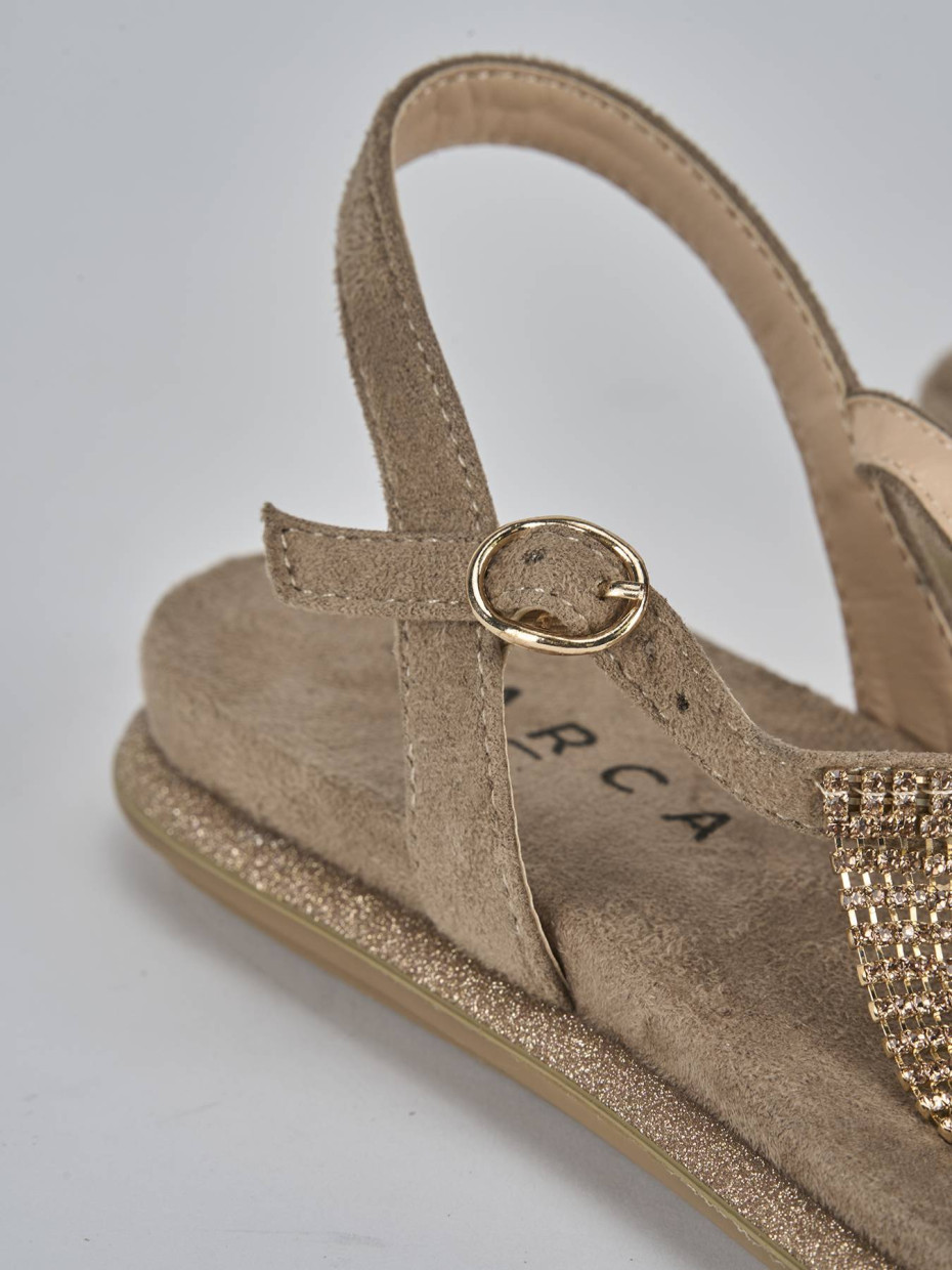 Sandali tacco 1cm pelle beige