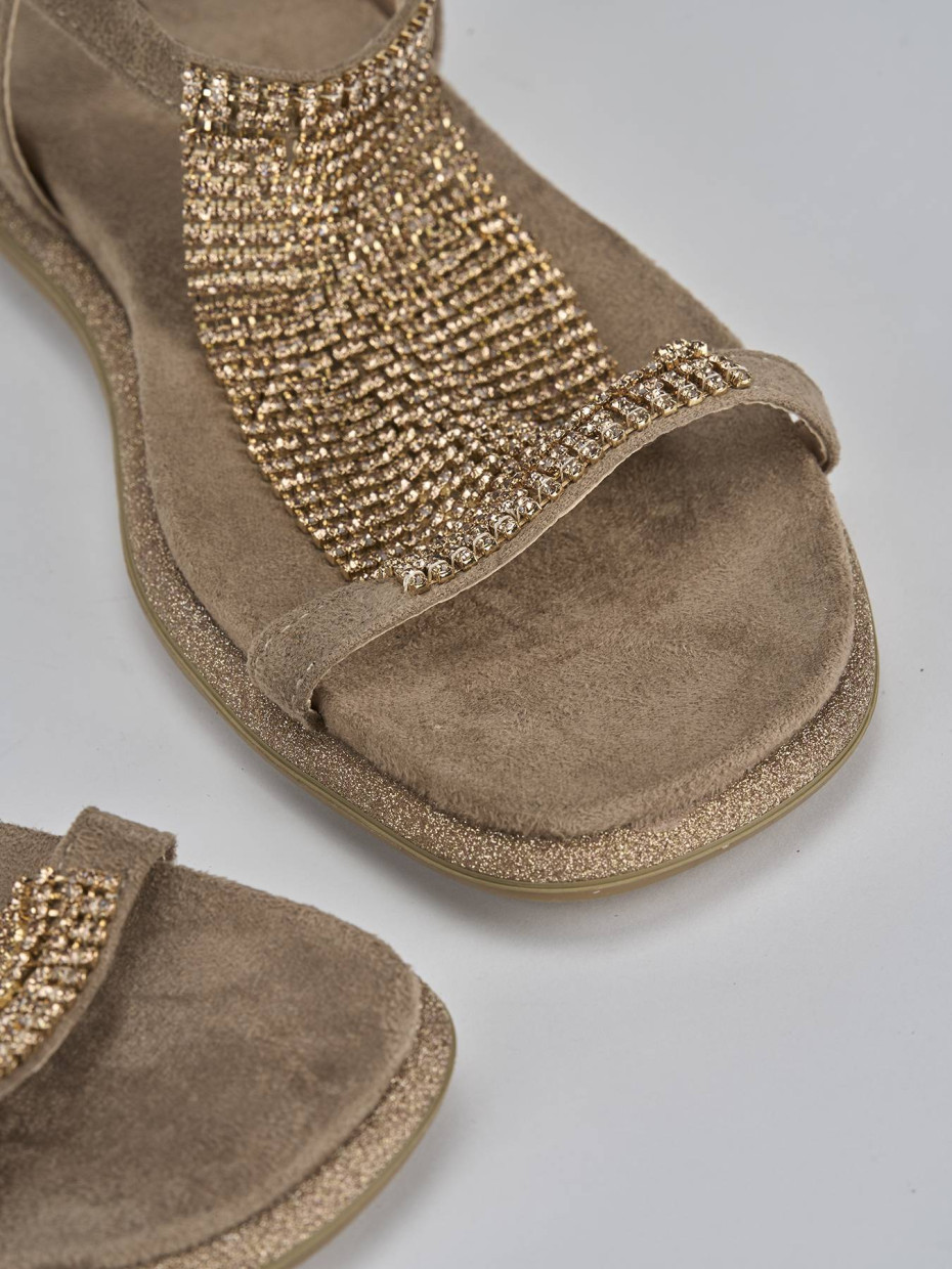 Sandali tacco 1cm pelle beige