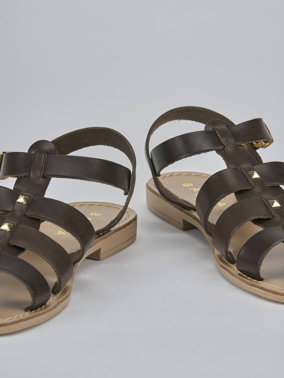 Sandalo tacco 1 cm testa pelle