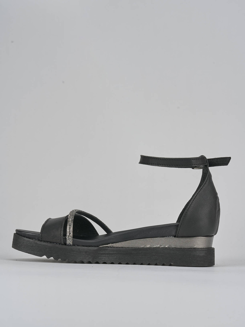 Sandali tacco 2cm pelle nero