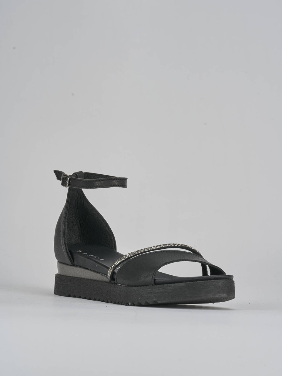 Sandali tacco 2cm pelle nero