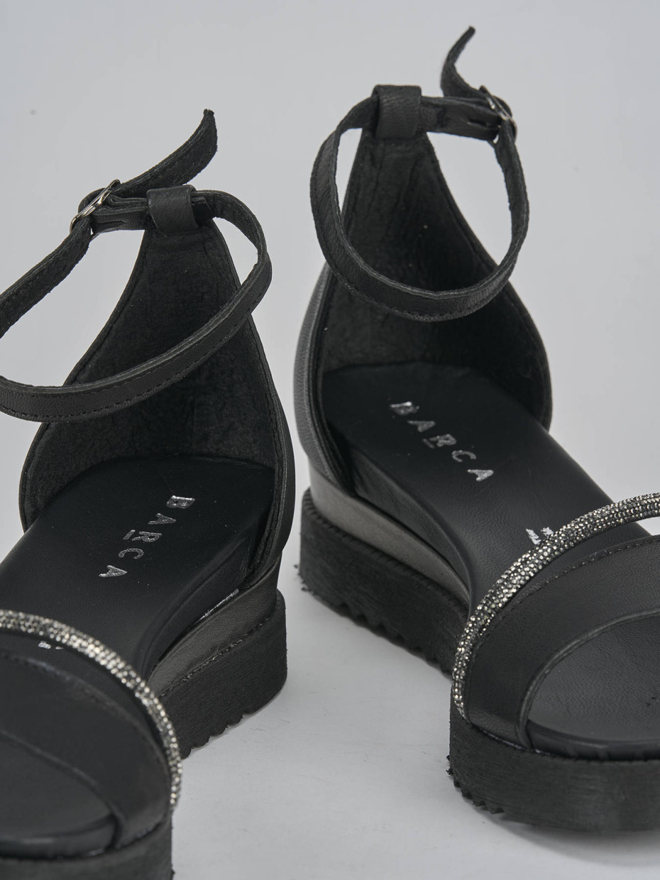 Sandali tacco 2cm pelle nero