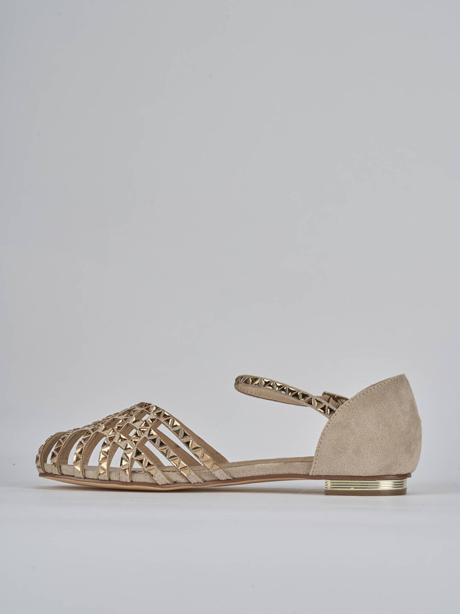 Sandali tacco 1cm pelle beige