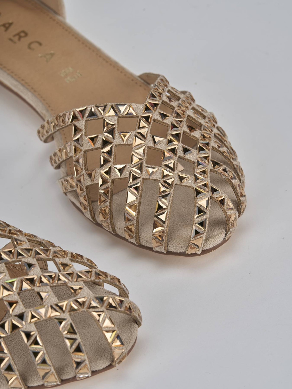 Sandali tacco 1cm pelle beige