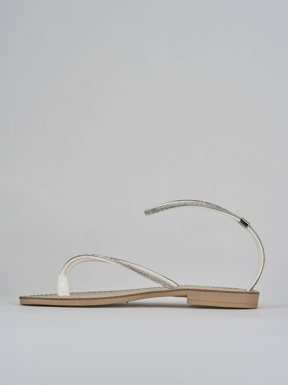 Sandalo tacco 1cm argento pelle