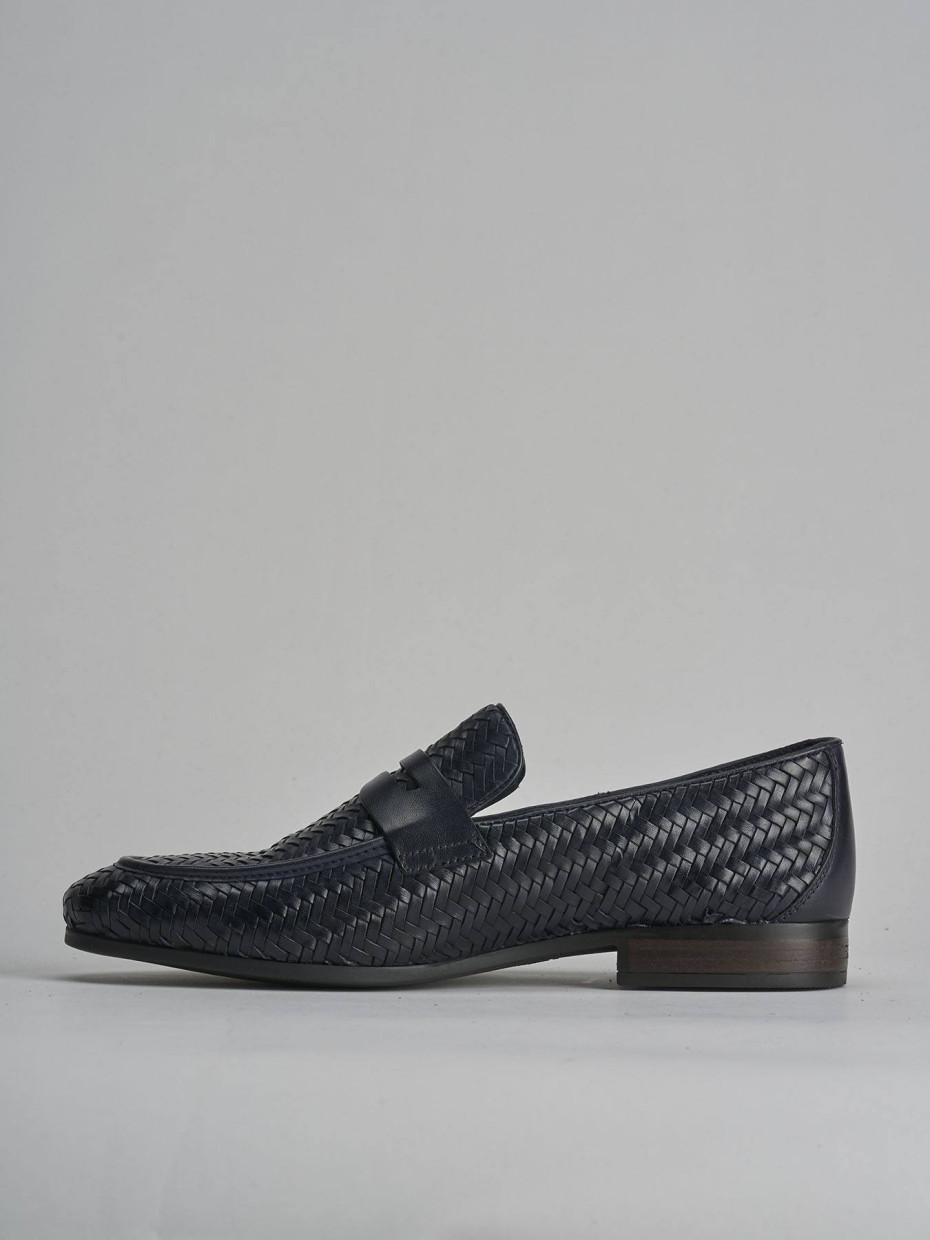 Mocassini pelle blu