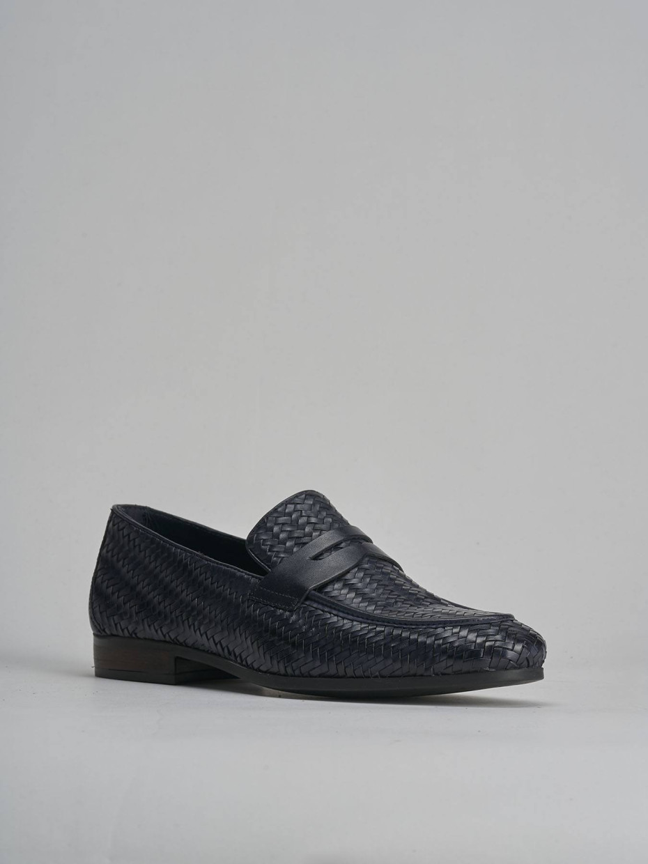 Mocassini pelle blu