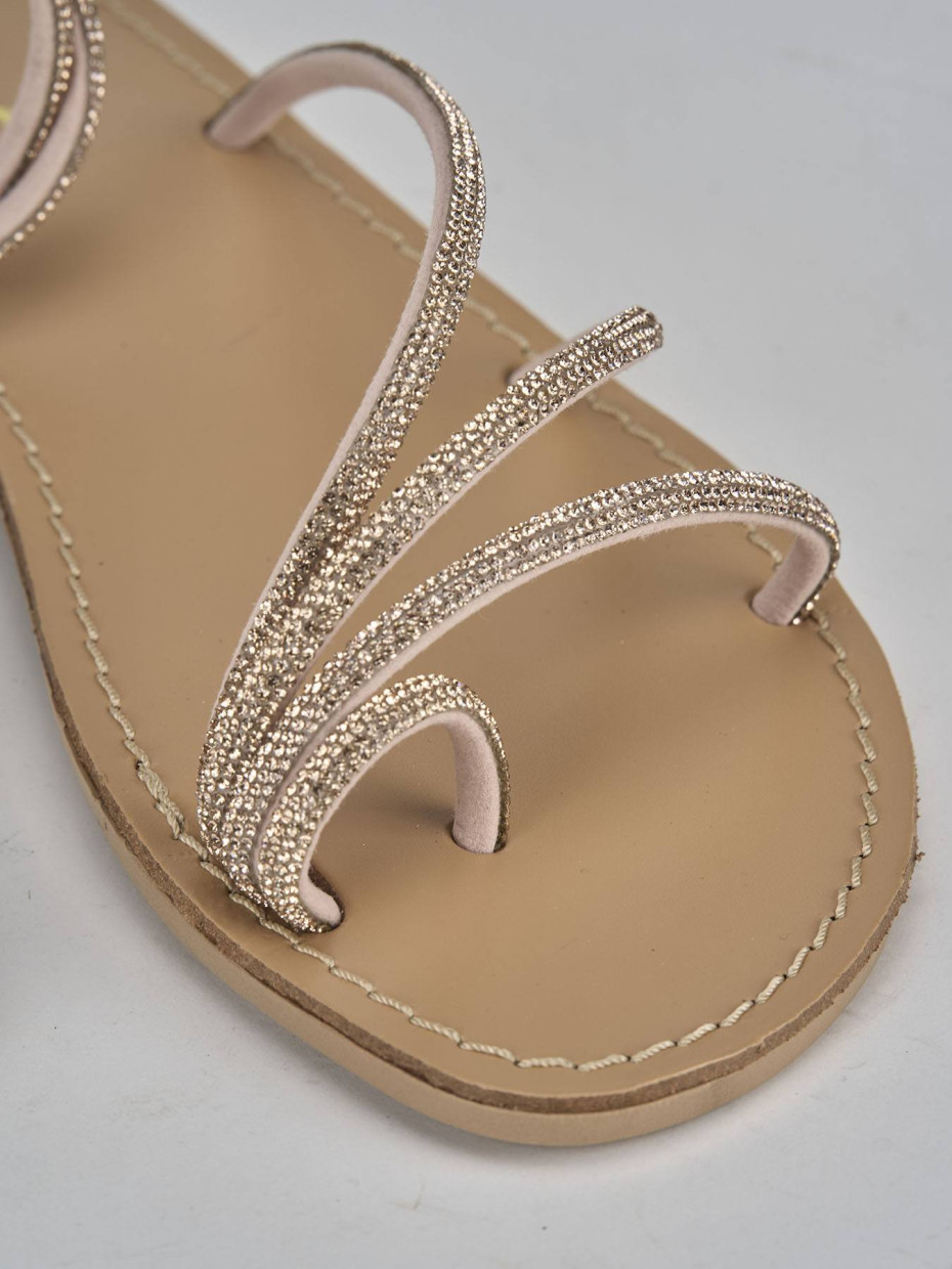 Sandalo tacco 1 cm rosa pelle