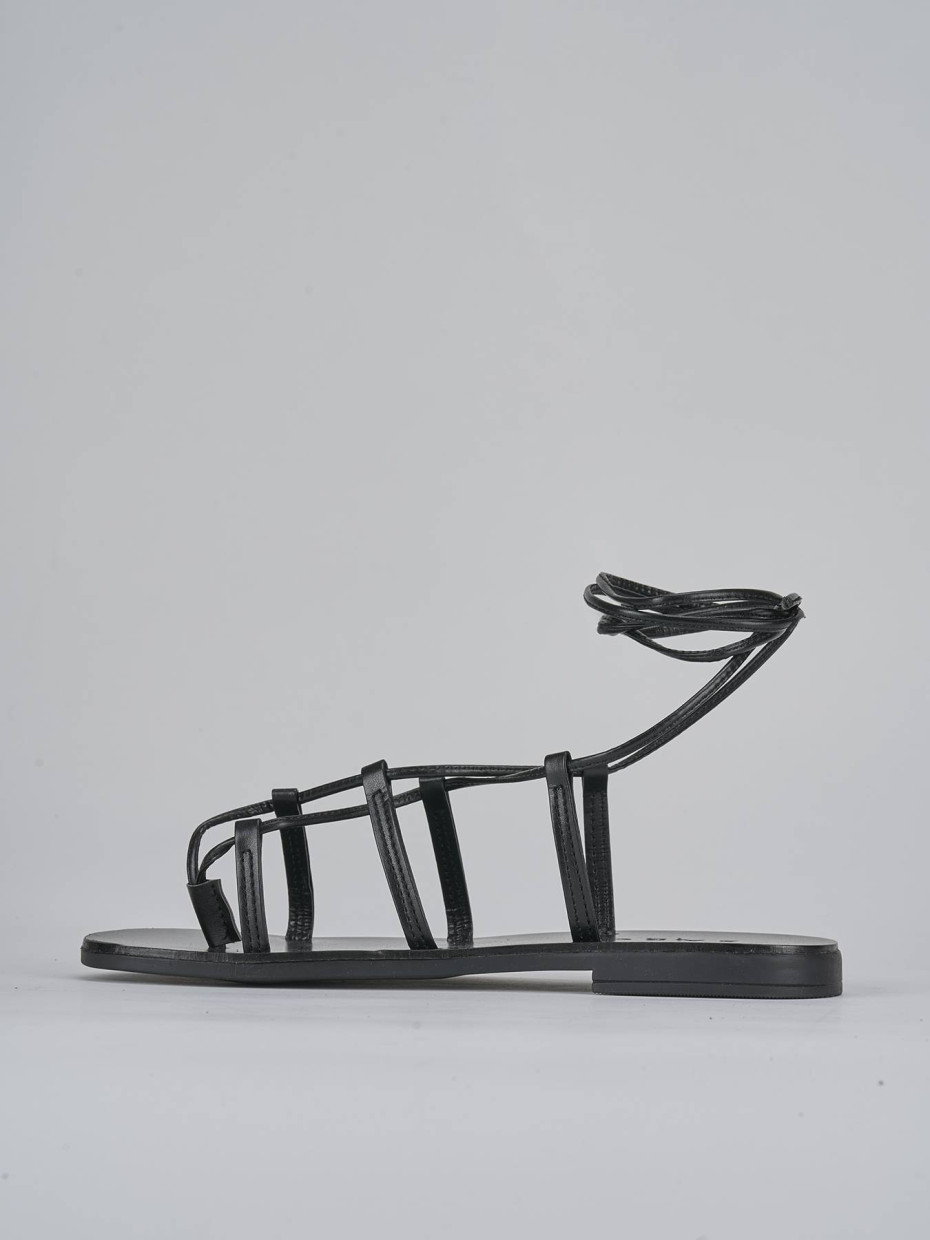 Sandali tacco 1cm pelle nero