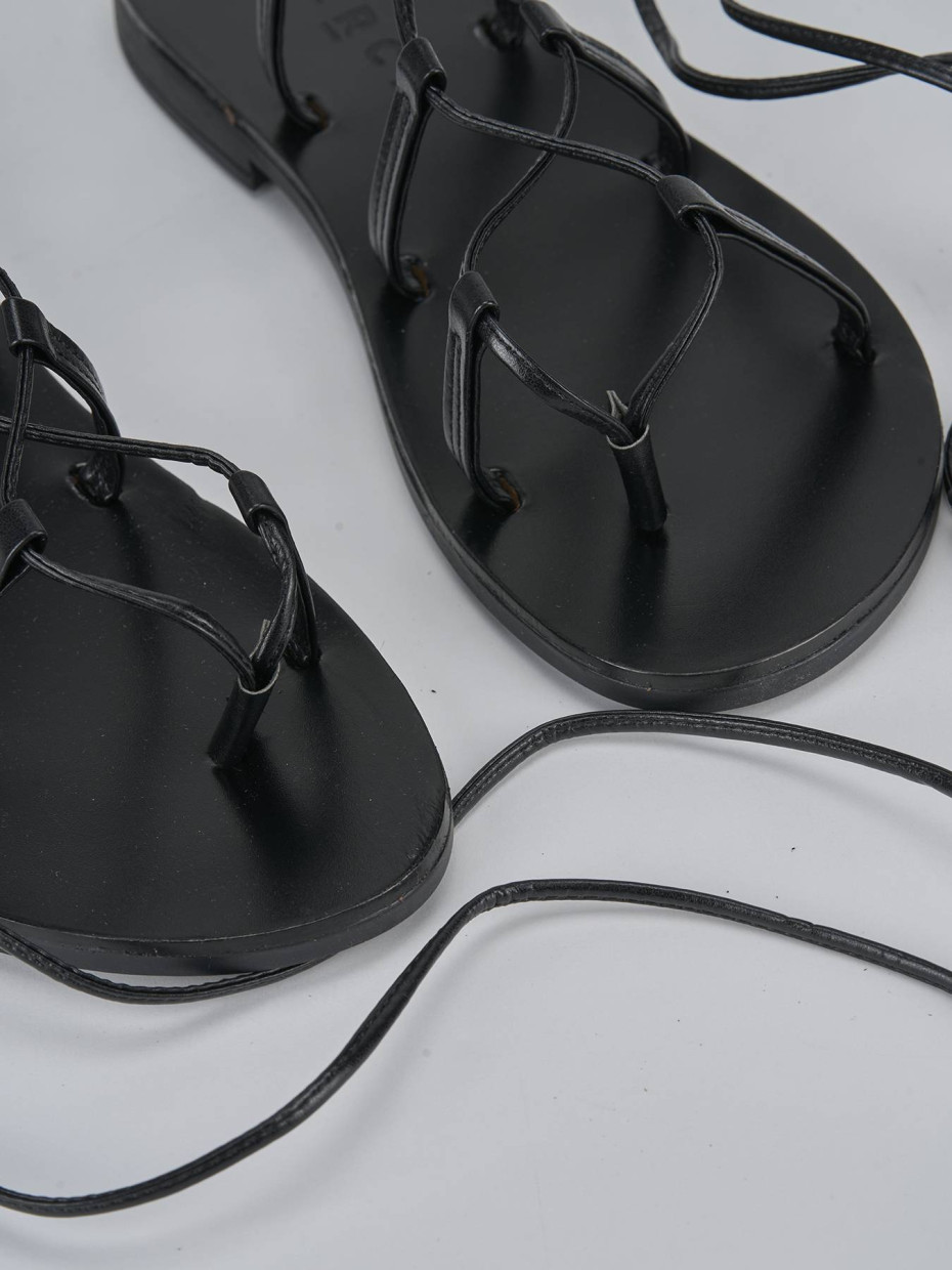Sandali tacco 1cm pelle nero