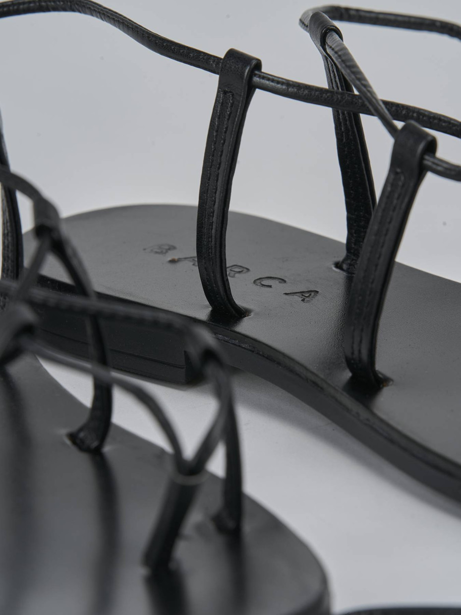 Sandali tacco 1cm pelle nero