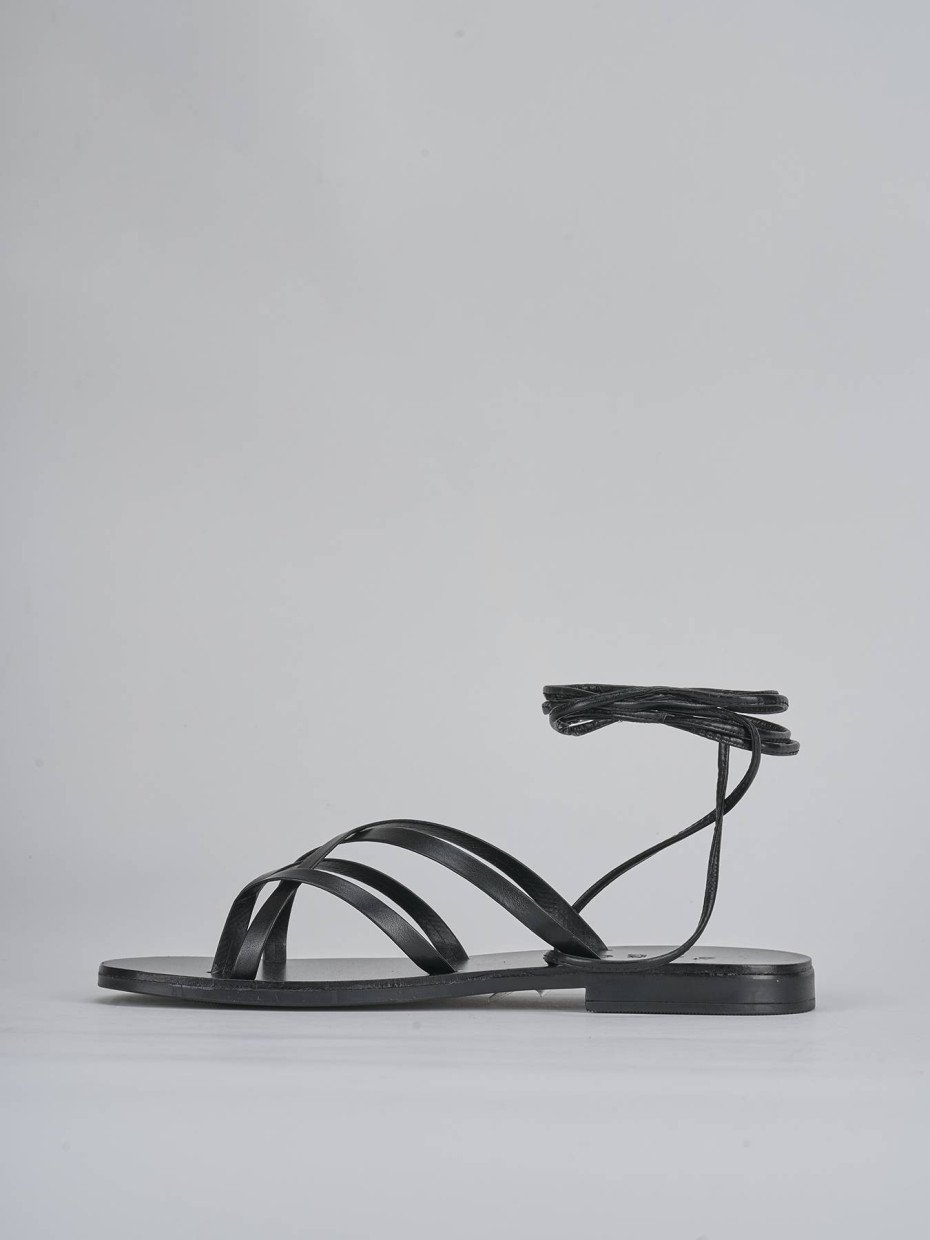 Sandali tacco 1cm pelle nero