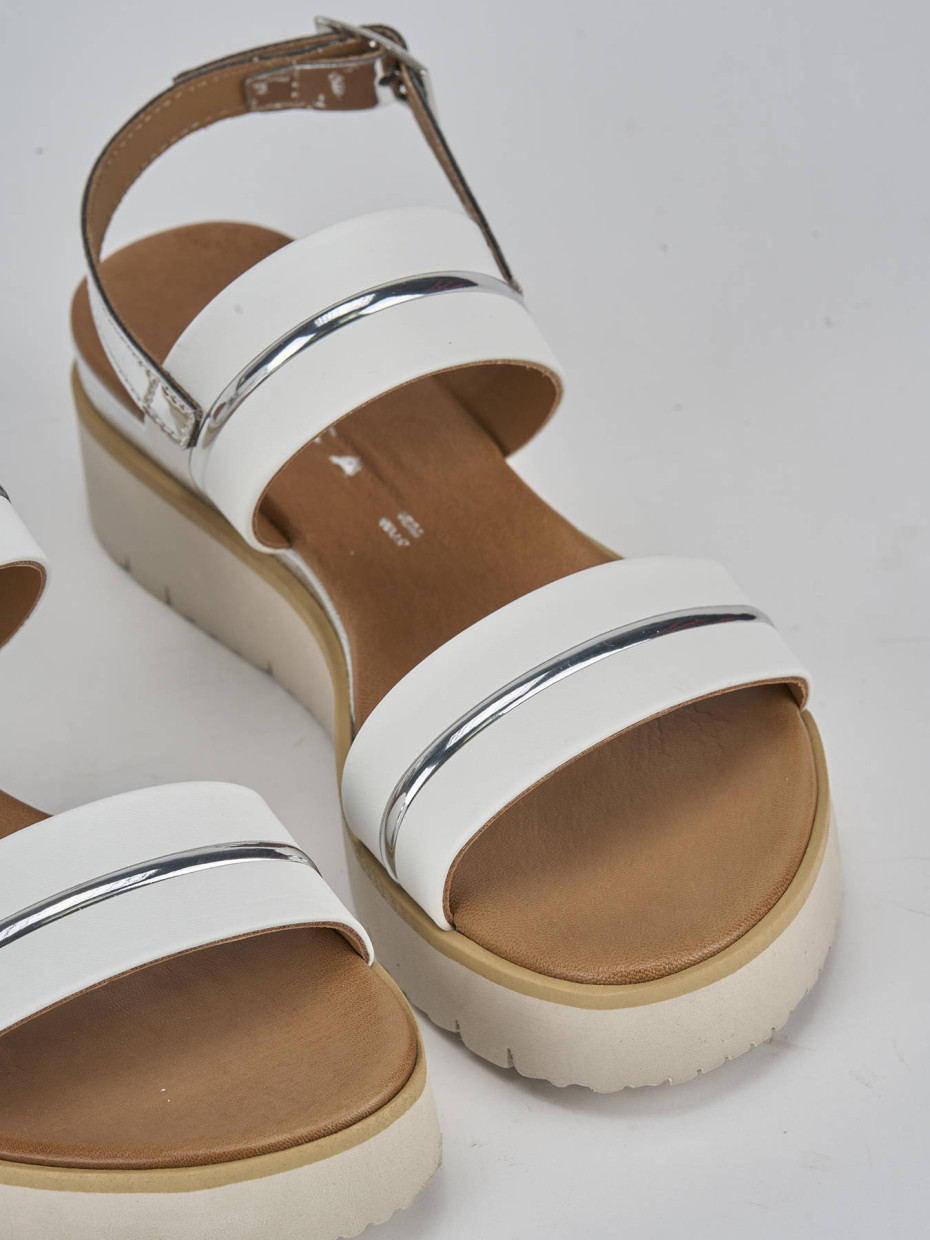 Sandali tacco 3cm pelle bianco