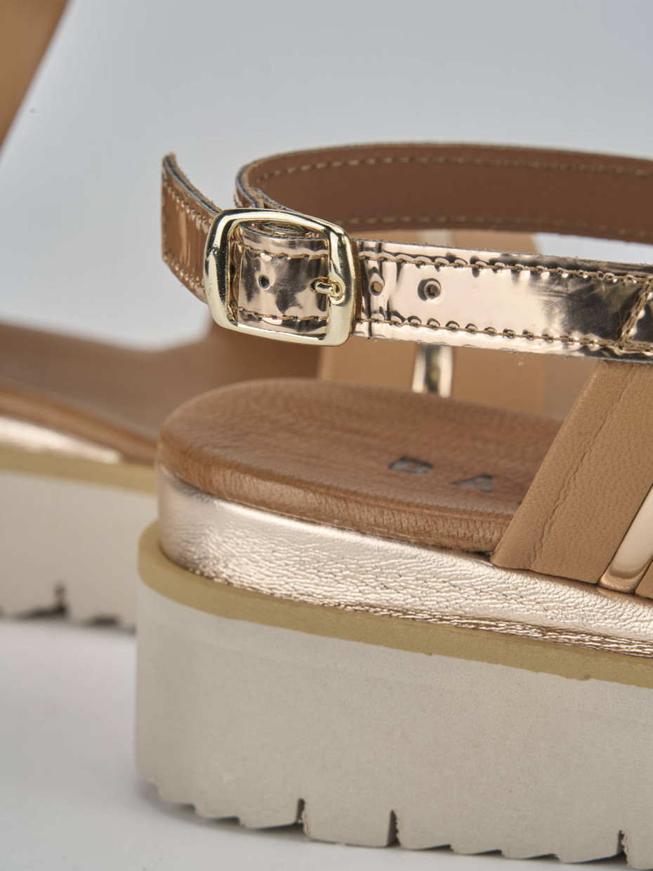 Sandali tacco 3cm pelle marrone