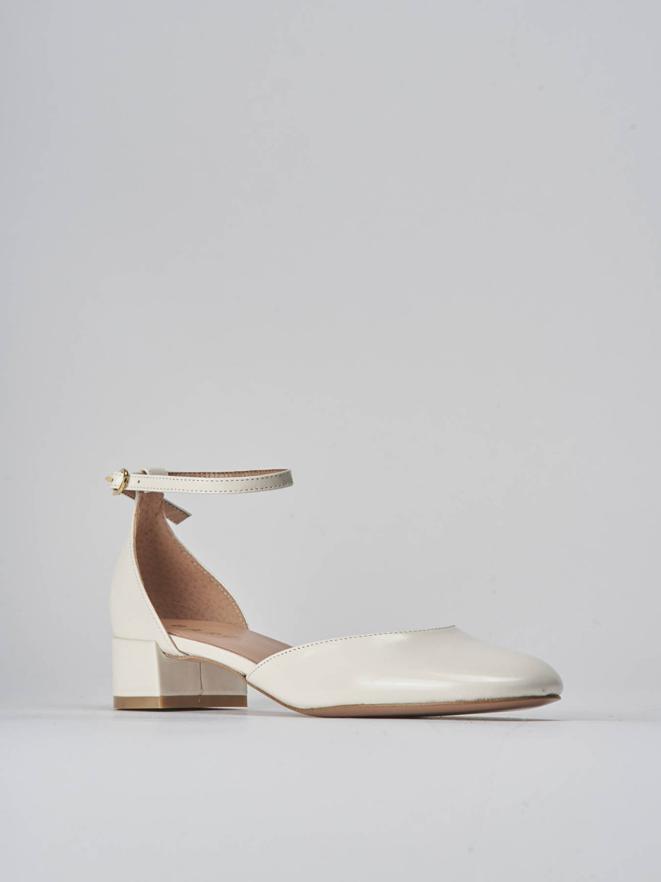 Décolleté e slingback tacco 3cm vernice bianco