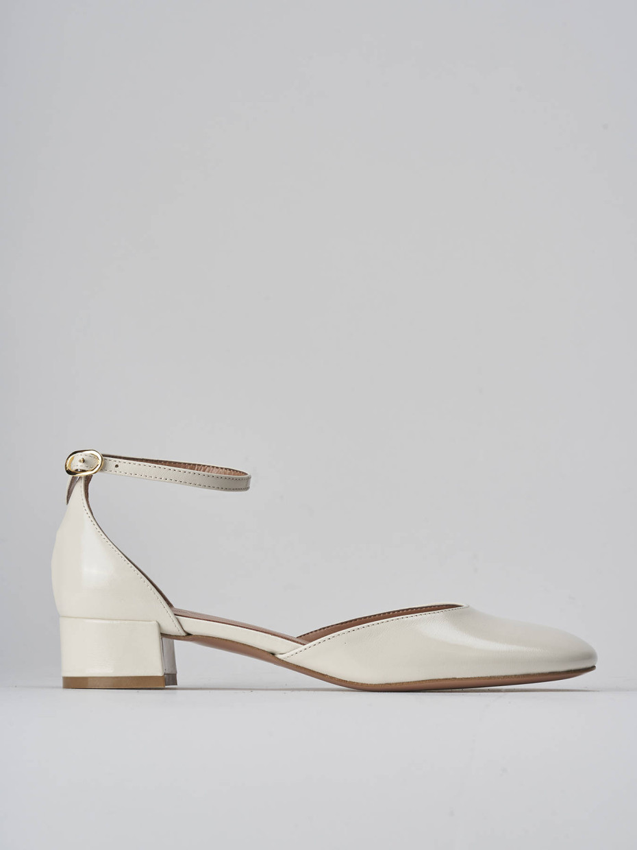 Décolleté e slingback tacco 3cm vernice bianco