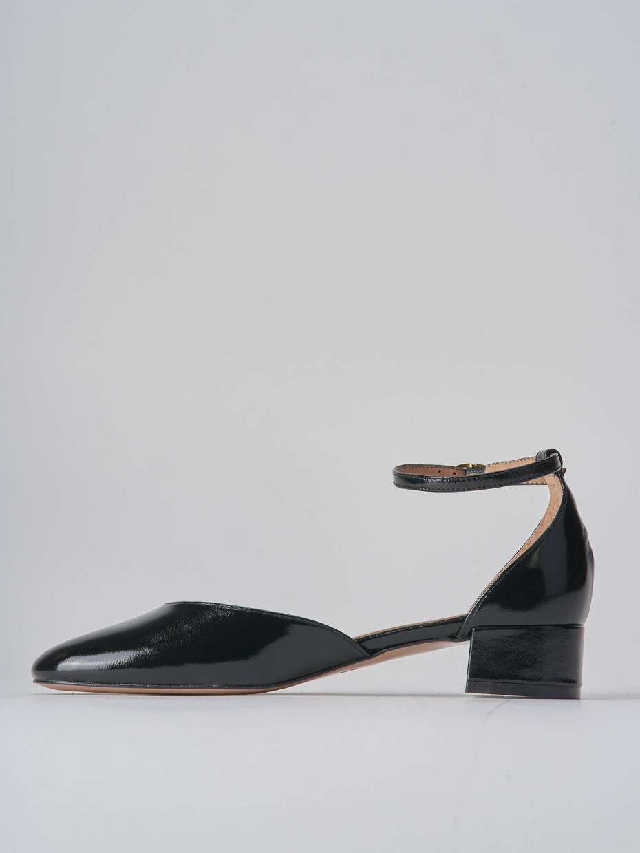 Décolleté e slingback tacco 3cm vernice nero